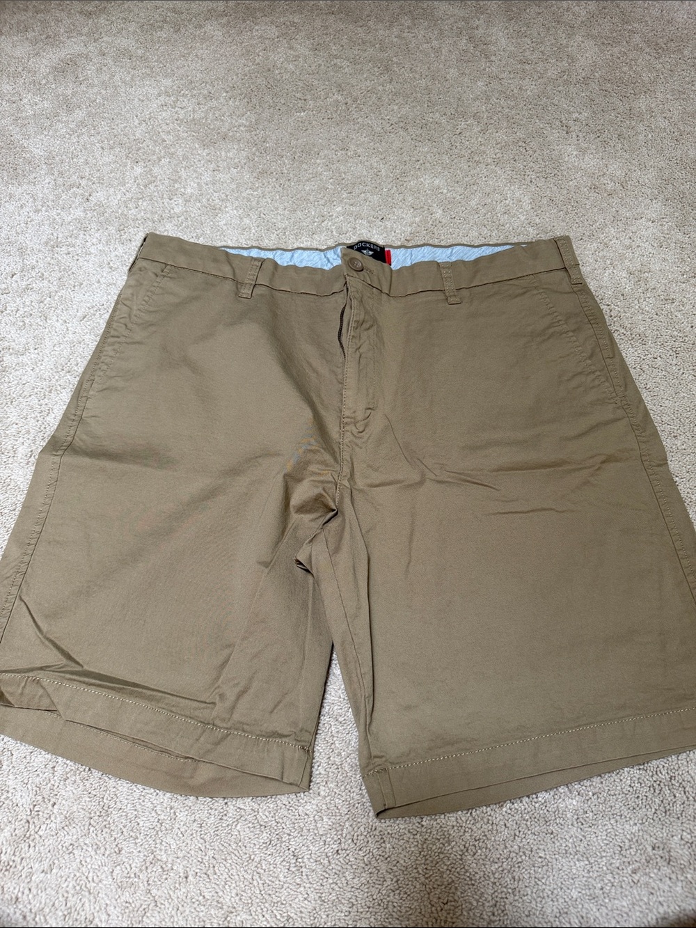 Dockers Men's Flat Front Chino Shorts in Khaki Brown